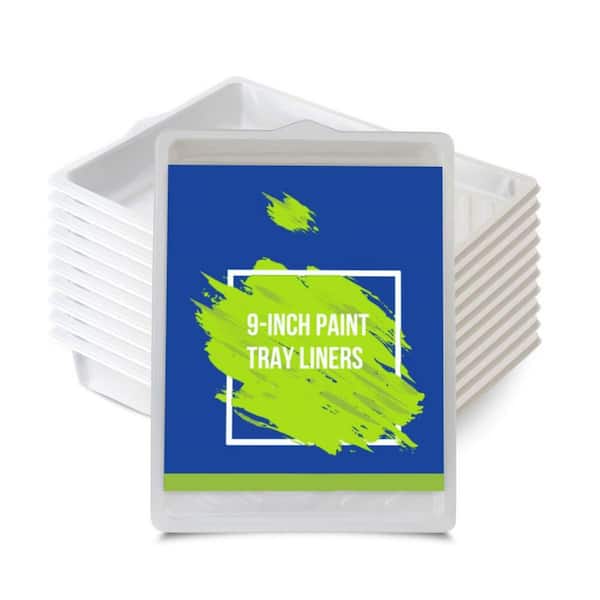 Dracelo 9 in. Plastic Paint Tray Liners for Paint Roller Brushes (10-Pack)