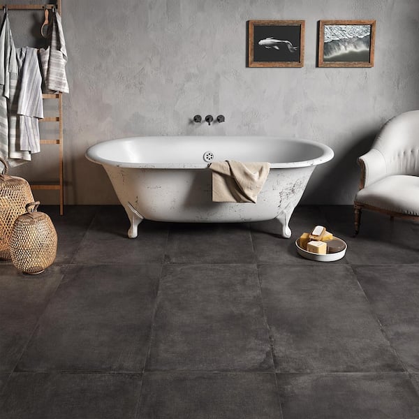 Ivy Hill Tile Thunderstruck Dark Gray 11.69 In. X 23.50 In. Matte Porcelain  Floor And Wall Tile (11.62 Sq. Ft./Case) Ext3Rd106037 - The Home Depot