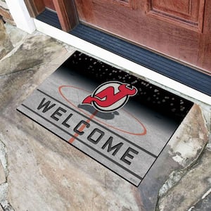 NHL - New Jersey Devils 18 in. x 30 in. Rubber Door Mat