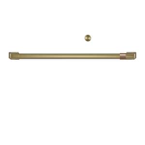 Single Wall Oven and Built-In Microwave Handle Kit in Brushed Brass