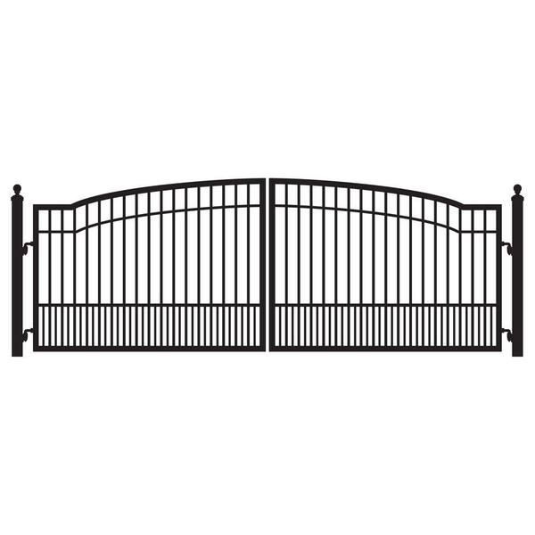 Mighty Mule Biscayne 12 ft. W x 5 ft. H 6 in. Powder Coated Steel Dual Driveway Fence Gate