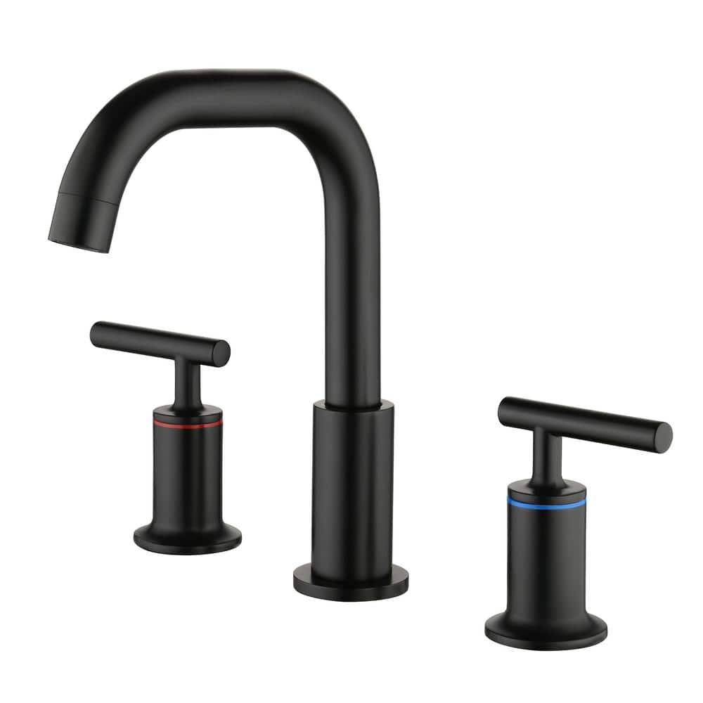 Round Double Handle 8 in. Brass 3-Hole Widespread Bathroom Sink