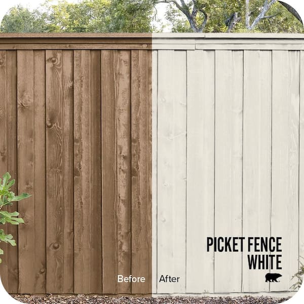 1 gal. #BXC-32 Picket Fence White Solid Color House and Fence Exterior Wood Stain