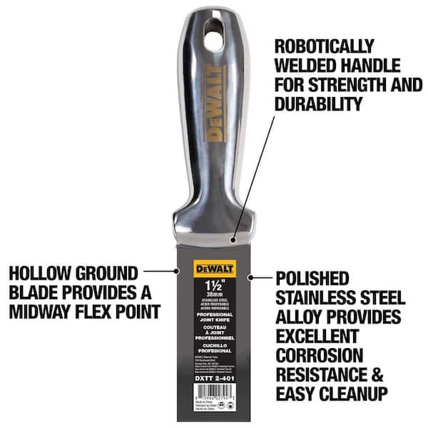 DEWALT 1.5 in. Stainless Steel Joint Knife - Welded Handle