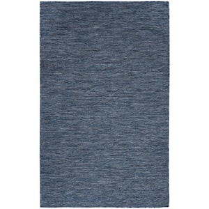 Washable Solutions Navy Blue 7 ft. x 10 ft. Diamond Contemporary Area Rug