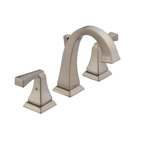 Delta Dryden 8 in. Widespread 2-Handle Bathroom Faucet with Metal Drain Assembly in Stainless