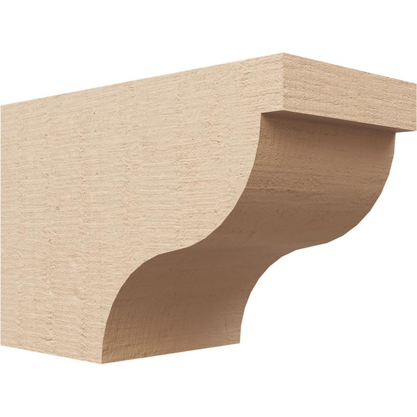 Ekena Millwork 6-in. x 8-in. x 12-in. Garner Woodgrain, Primed Tan Timberthane Polyurethane Rafter Tail Brace