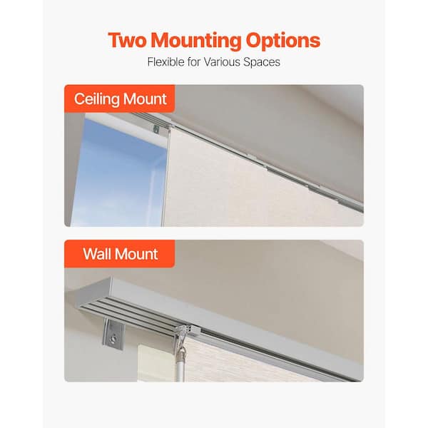SKYSHALO Light Brown Panel Track Blinds, Adjustable Vertical