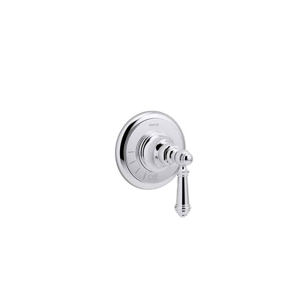 Polished Chrome Wall-Mounted Lever Control Valve Trim