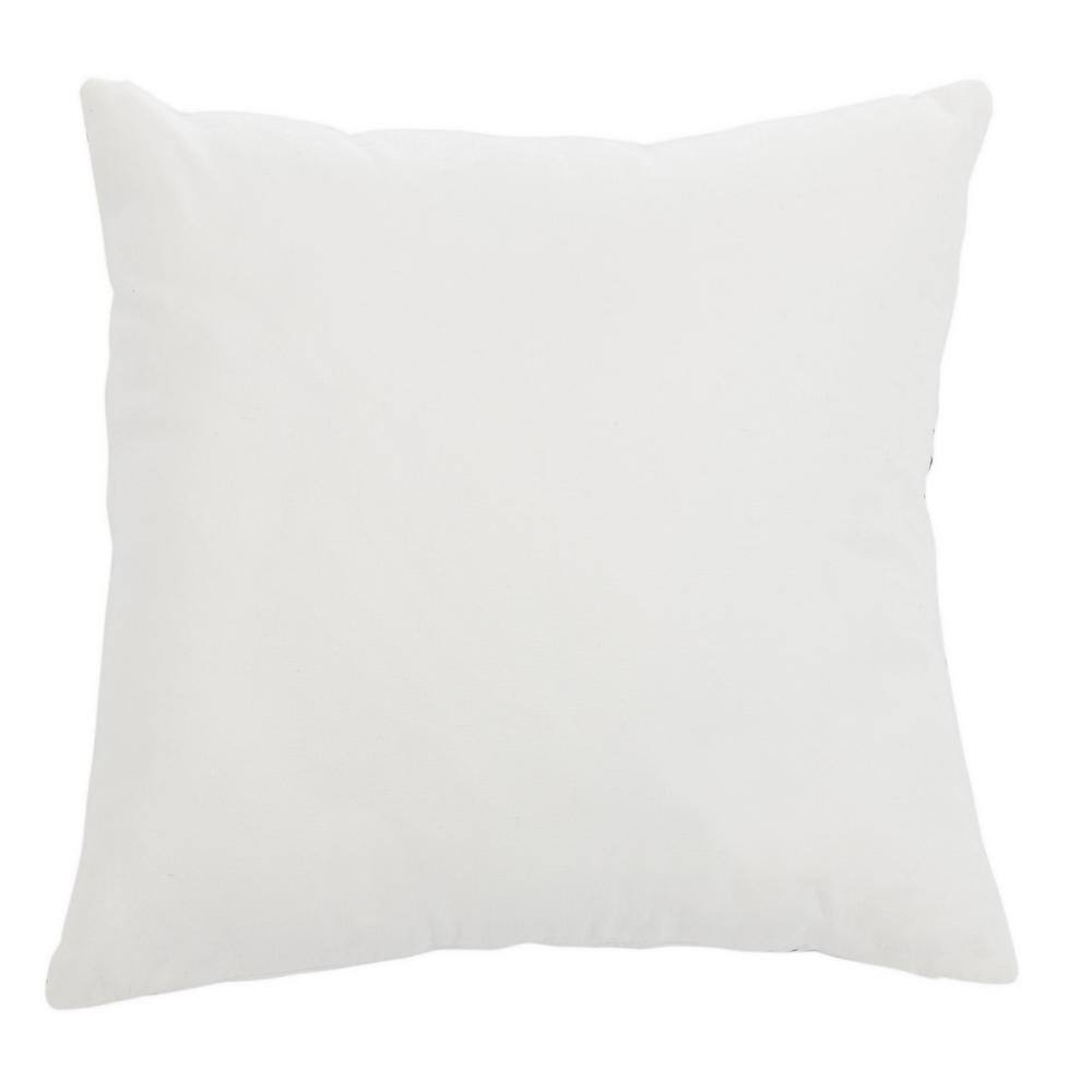 Contemporary Black and White Cotton Square Throw Pillow 18" x 18"