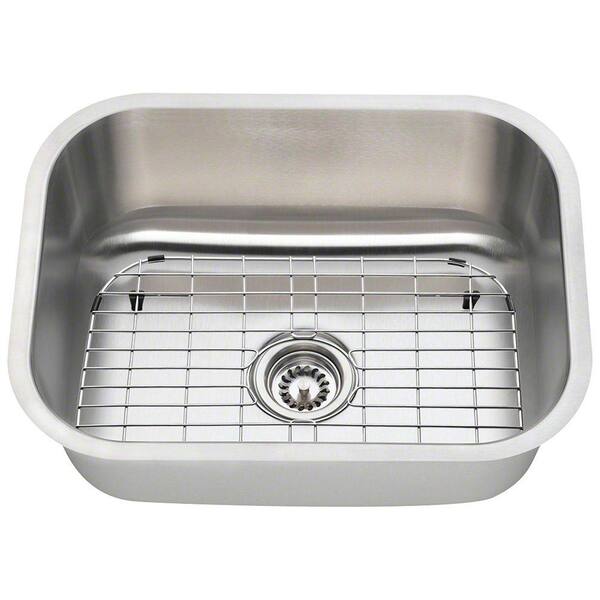 Polaris Sinks Undermount Stainless Steel 23 in. Single Bowl Kitchen Sink Kit