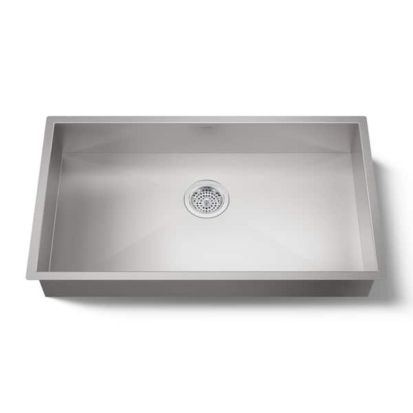 KOHLER Vault 32 in. x 18.31 in. Undermount Bathroom Sink in Stainless Steel Stainless Steel