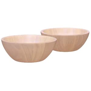 Hammock Wood 7 in., 20 fl. oz . (Beige) Wood Small Bowls, (Set of 2)