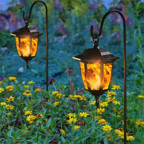 MOEPISY 6 Pack Solar Flame Hanging Lights Outdoor, Solar