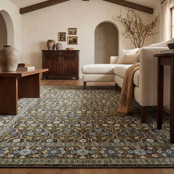 Maribel Brown 2 ft. x 7 ft. Floral Indoor Area Rug