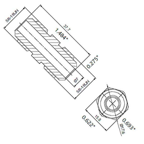3/8 in. Flare Brass Coupling Fitting
