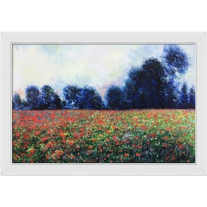 Poppies at Giverny by Claude Monet Galerie White Framed Nature Oil Painting Art Print 28 in. x 40 in.