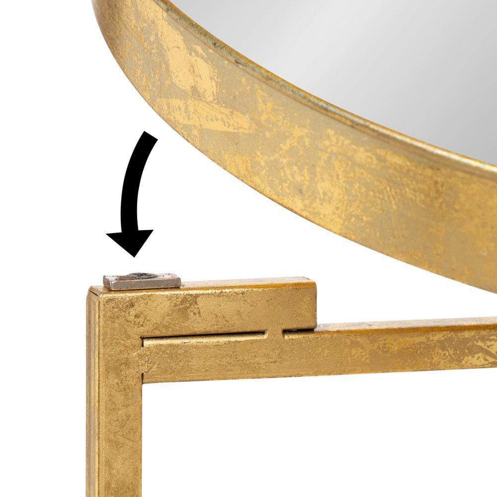 Celia 14 in. Gold Round Glass End Table - thumbnail 3