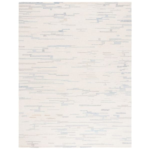Renewal 8 ft. x 10 ft. Ivory/Light Blue Abstract Area Rug