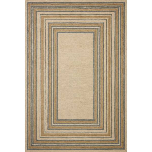 Chris Love Julia Alfie Natural / Multi 2 ft. 6 in. x 9 ft. 9 in.  Contemporary Runner Rug
