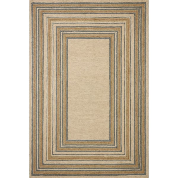 Chris Love Julia Alfie Natural / Multi 9 ft. 3 in. x 13 ft.  Contemporary Area Rug