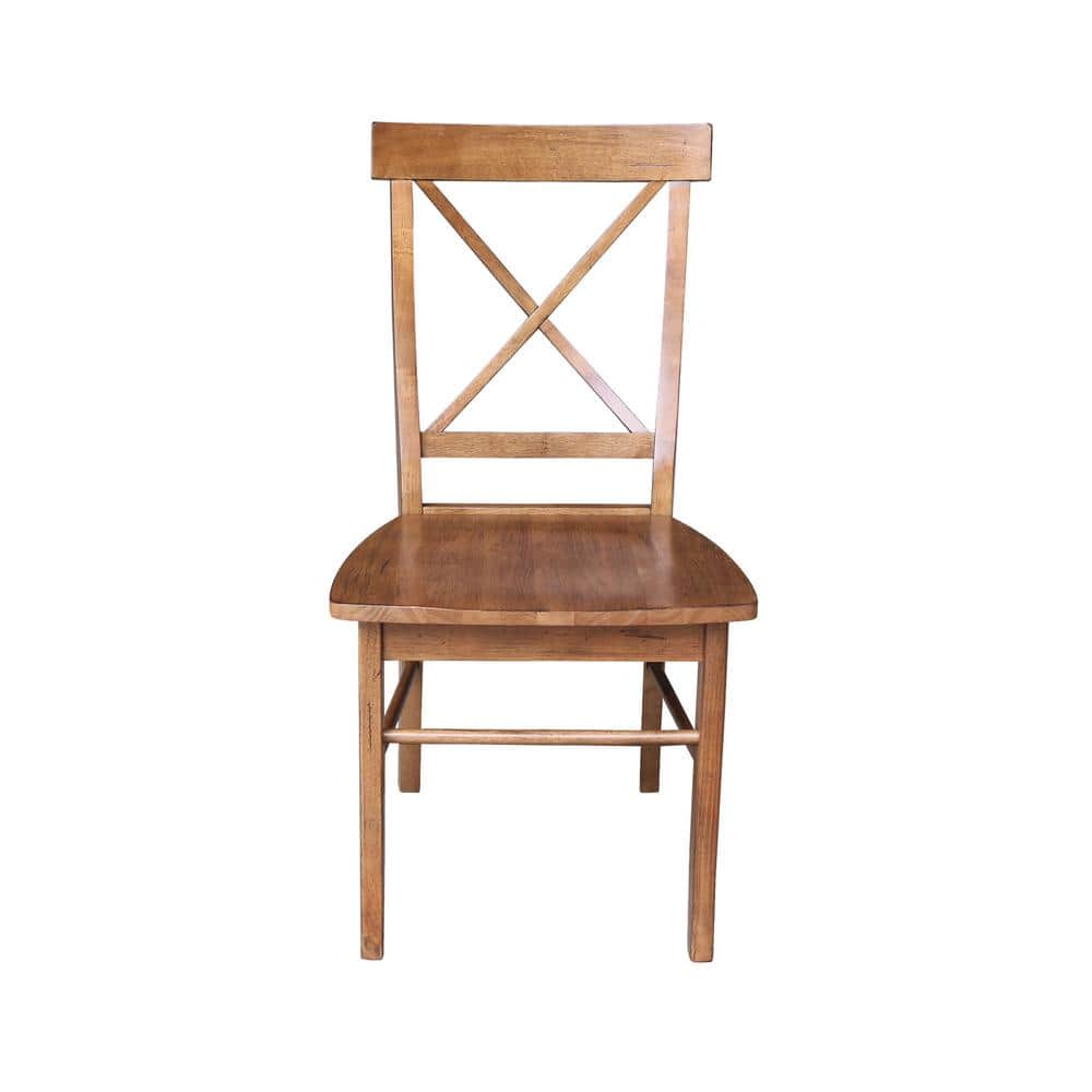 White Cross Back Solid Wood Side Chair