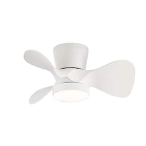 Spacesaver 22 in. Integrated LED Indoor White Ceiling Fans with Light and Remote Control Included