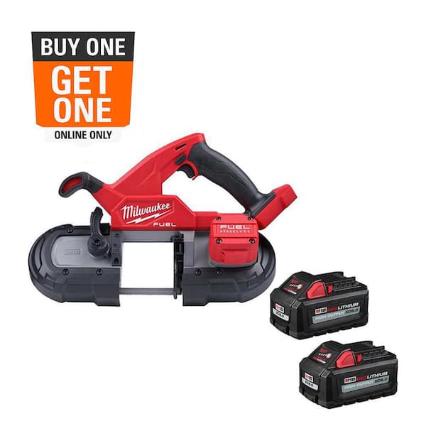 M18 FUEL 18V Lith-Ion Brushless Cordless Compact Bandsaw w/ (2) High Output 6.0 Ah Battery Pack