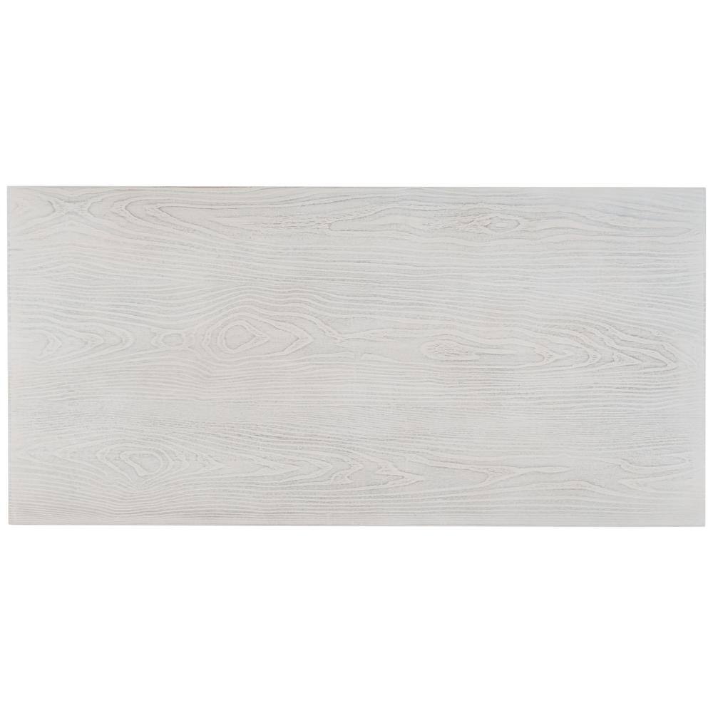 Asymmetrical Whitewashed Mahogany Desk with Drawer