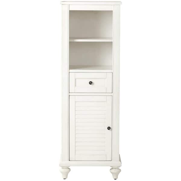 Hamilton 18 in. W x 14 in. D x 52.5 in. H White Freestanding Linen Cabinet