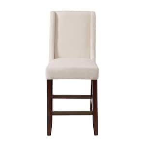 Victor 25.75 in. Cream Wood Counter Stool with Wing