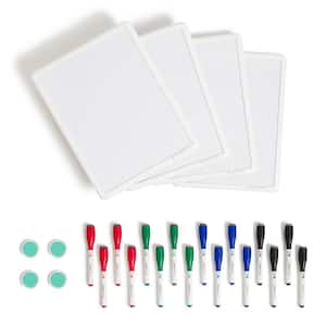8.5 in. x 11 in. Contempo Magnetic Dry Erase Board Bundle 4-Boards, 16-Markers, 4-Magnets