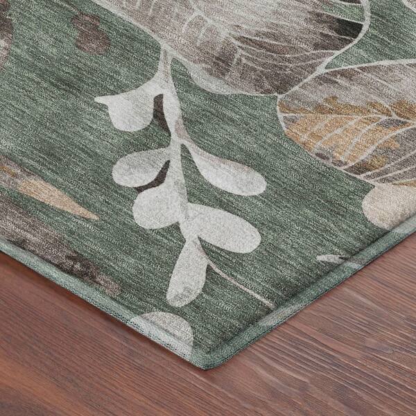 Mayfield Premium Machine Washable Abstract AMF2260 Sage 10 ft. x 14 ft. Area Rug