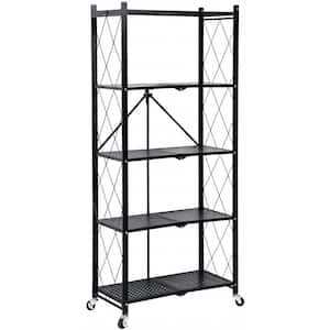 ANGELES HOME Round 3-Tier Rotating 1-Second Folding Storage Rack Metal  Kitchen Cart 558CKKC237DK - The Home Depot