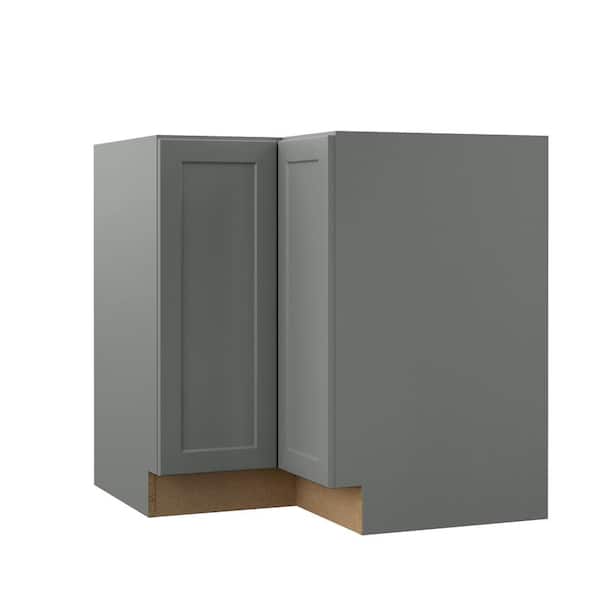 Hampton Bay Designer Series Melvern Storm Gray Shaker Assembled EZ Reach Corner Base Kitchen Cabinet (36x34x20.25 in.)