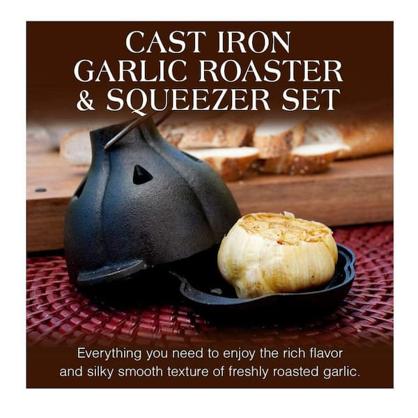 Charcoal Companion Cast Iron Garlic Roaster and Squeezer Set CC5127 - The  Home Depot