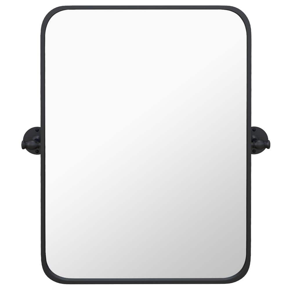 26 in. x 30 in. Rectangle Pivot Wall Framed Bathroom Vanity Mirror in Brushed Black price history on PriceWatchPro