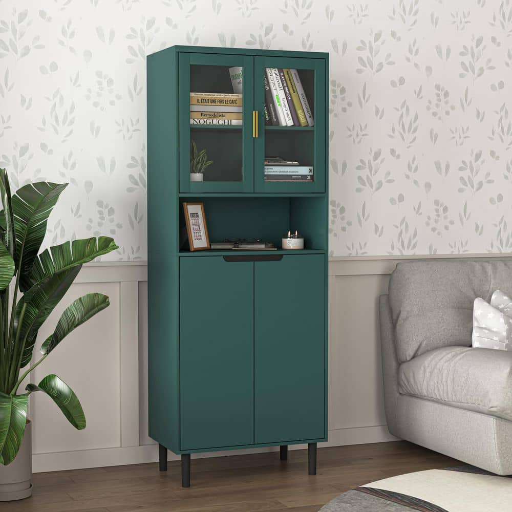 Horatio Green 63 in. H Accent Storage Cabinet Sideboard with Storage Bookcase, Adjustable Shelves, Glass Doors price history on PriceWatchPro