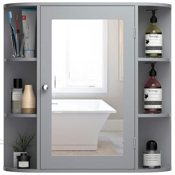 Gedy 3 Door Mirror Bathroom Cabinet White Gloss 