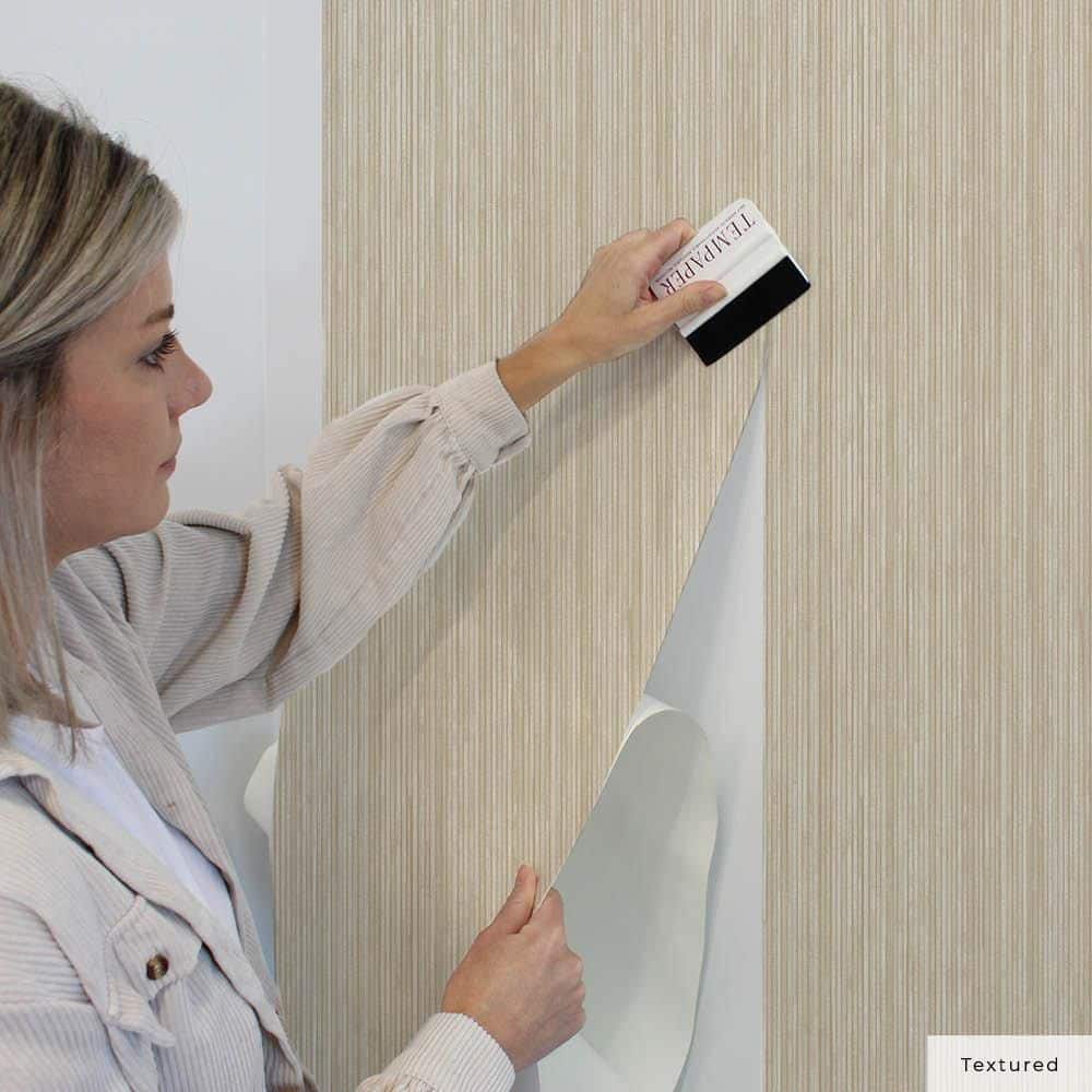 Sand Textured Grasscloth Peel and Stick Wallpaper Roll