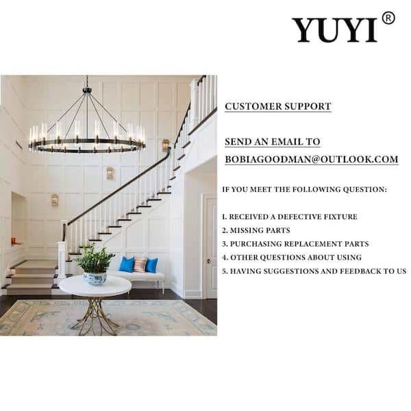 YUYI Modern Chandelier 125 in. 20-Light Gold Chandelier for Staircase, Foyer, Living Room,Crystal Chandelier for High Ceiling YX407HBF1230