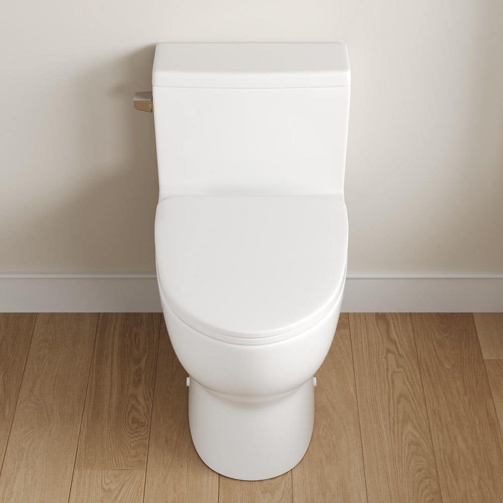 White Elongated One-Piece High Efficiency Toilet with ADA Seat