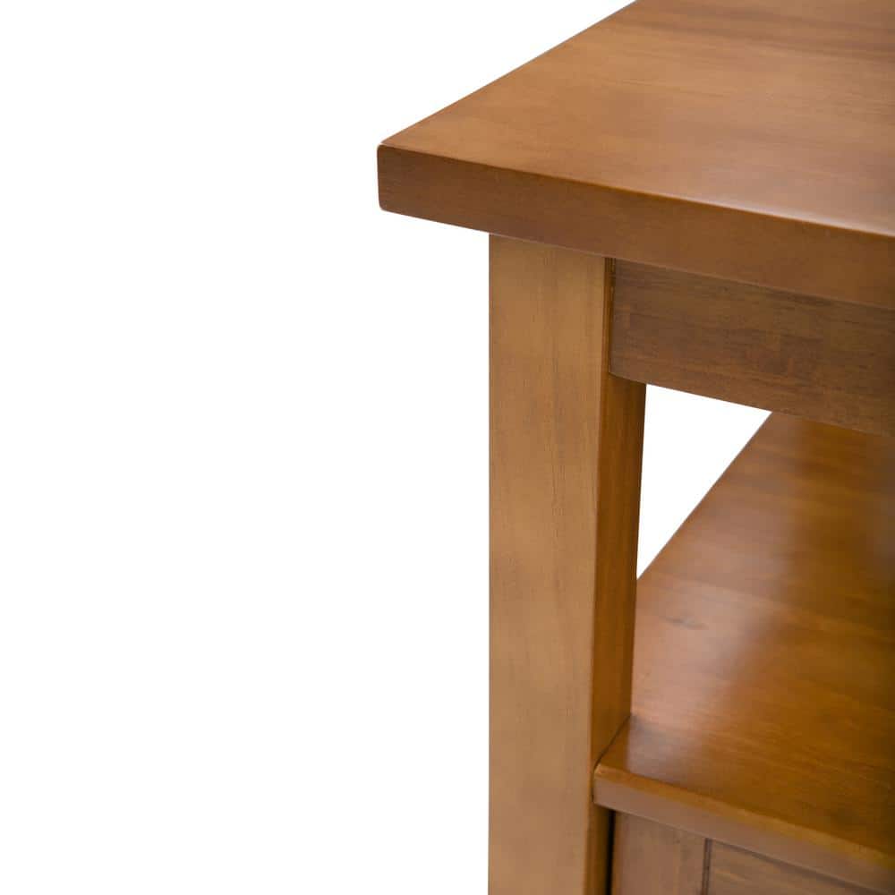 Warm Shaker 20 in. Wide Rectangle Solid Wood End Table in Light Golden Brown - thumbnail 7