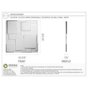 1 in. x 19-5/8 in. x 19-5/8 in. White PVC Gomez EnduraWall Decorative 3D Wall Panel (2.67 sq. ft.)