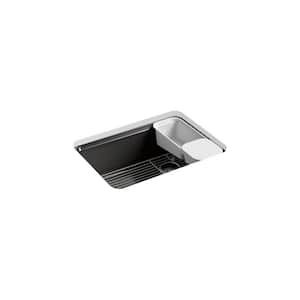 Riverby 27 in. Undermount Single Bowl Black Black Cast Iron Kitchen Sink