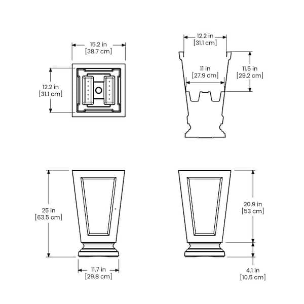 Mayne Aberdeen 25 in. Tall Self-Watering Espresso Polyethylene