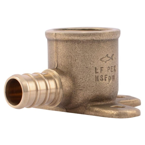 SharkBite 1/2 in. PEX Barb x FIP Brass 90-Degree Drop-Ear Elbow Fitting