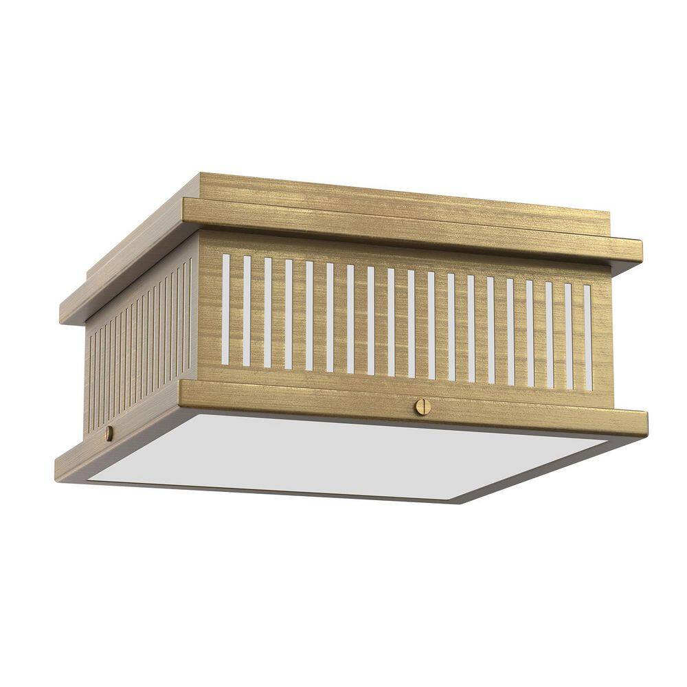 13 in. 4-Light Gold Square Flush Mount Ceiling Light, Modern LED Fixture for Living Room, Bedroom, Hallway price history on PriceWatchPro