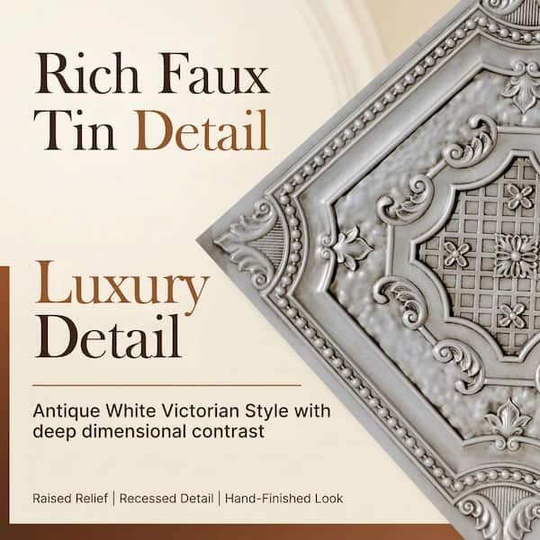FROM PLAIN TO BEAUTIFUL IN HOURS Elizabethan Shield Antique White