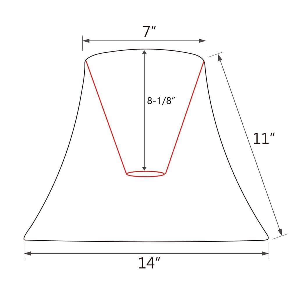 Off-White Faux Silk Bell Shape UNO Lamp Shade, 14" Wide